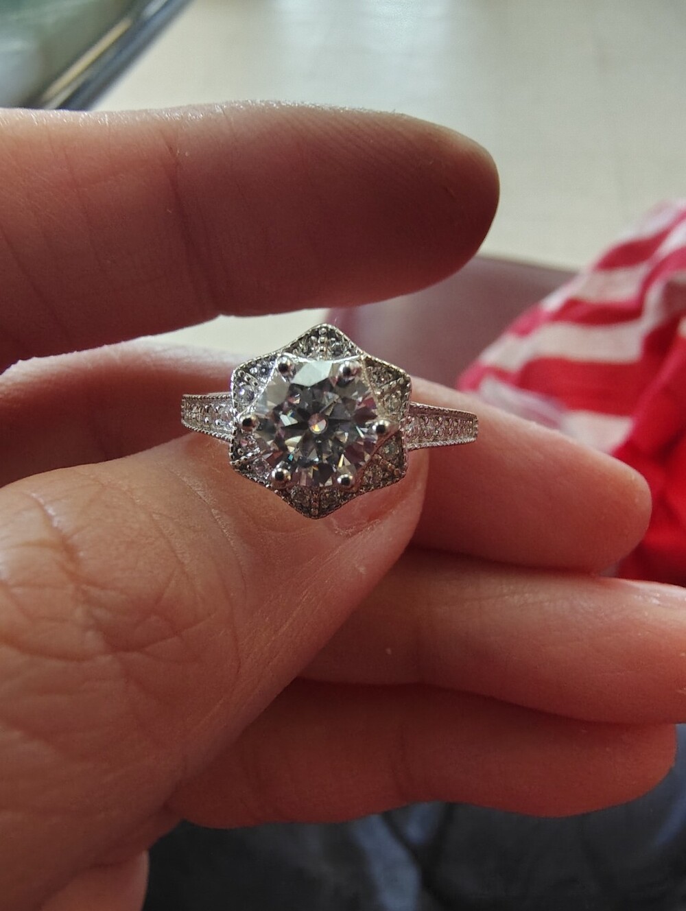 S925 Moissanite Adjustable Ring M2